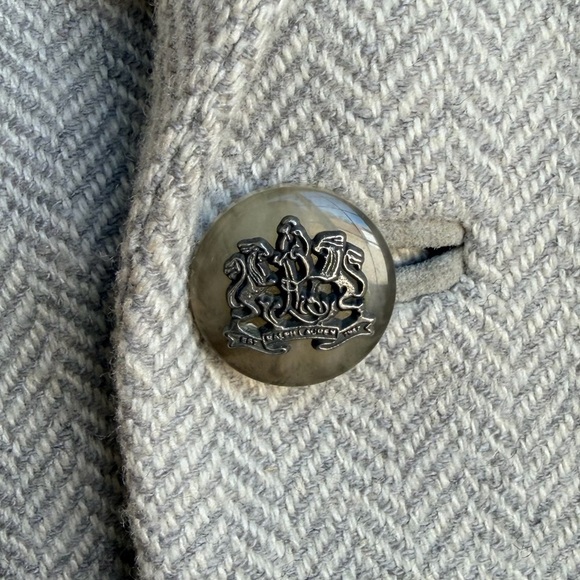 Ralph Lauren Black Label Grey Silk Wool Cashmere Blend Blazer Suede Trim | 10 - Picture 7 of 7